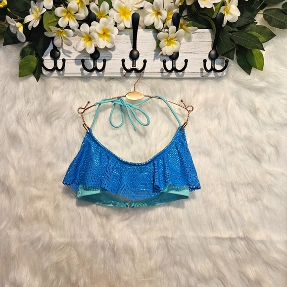 OP Halter Bandeau Bikini Top w/ Lace Overlay - Picture 2 of 4